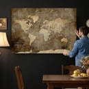 Personalized Push Pin World Map Canvas Print – Custom Framed