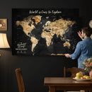 Framed Personalized Push Pin World Map – Custom Travel
