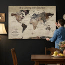 Customize Push Pin World Map Wall Art Canvas Print – by MyGreatCanvas | Canvas Wall Art Prints | Photo Prints & Wall Decor
