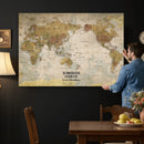 Personalized Push Pin World Map Canvas Print – Custom