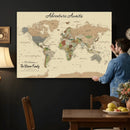Custom Push Pin World Map Wall Art Canvas Print – Custom by MyGreatCanvas | Canvas Wall Art Prints | Photo Prints & Wall Decor