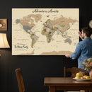 Custom Push Pin World Map Wall Art Canvas Print – Custom