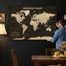 Custom Push Pin World Map Wall Art Canvas Print –