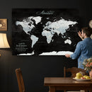 Custom Push Pin World Map Wall Art Canvas Print – Custom