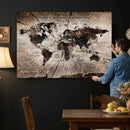 Personalized World Map Wall Art Canvas Print – Customizable