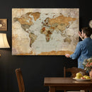 World Map Canvas Print – Detailed Map of the World Wall Art by MyGreatCanvas | Canvas Wall Art Prints | Photo Prints & Wall Decor