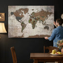 World Map Canvas Print – Framed Detailed Map of the World