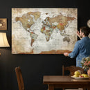 World Map Wall Art Canvas Print, Modern Decorative Framed Map Artwork Prints for Living Room, Office, Bedroom Wall Decor by MyGreatCanvas | Canvas Wall Art Prints | Photo Prints & Wall Decor