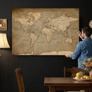 World Map Canvas Print – Framed Travel Map Wall Art for