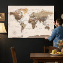 World Map Canvas Print – Framed Detailed Map of the World