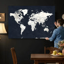 Black World Map Wall Art Canvas Print for Home Office and by MyGreatCanvas | Canvas Wall Art Prints | Photo Prints & Wall Decor