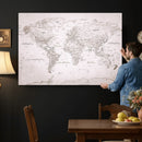 World Map Canvas Print – Detailed Map of the World Wall Art