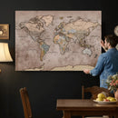 Grunge World Map Canvas Wall Art - Vintage Aged World Map by MyGreatCanvas | Canvas Wall Art Prints | Photo Prints & Wall Decor