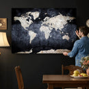 Vintage World Map Canvas Wall Art – Antique Triptych Map
