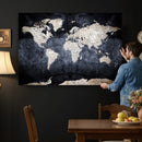 Vintage World Map Canvas Wall Art – Antique Triptych Map