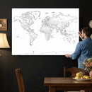 World Map Canvas Print – Framed Modern Detailed Map of the by MyGreatCanvas | Canvas Wall Art Prints | Photo Prints & Wall Decor