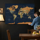 Modern World Map Canvas Print – Framed Detailed Map of the by MyGreatCanvas | Canvas Wall Art Prints | Photo Prints & Wall Decor