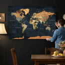Vintage World Map Canvas Wall Art – Detailed Map with by MyGreatCanvas | Canvas Wall Art Prints | Photo Prints & Wall Decor