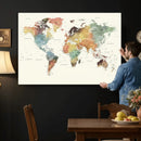 Framed World Map Wall Art Canvas Print for Living Room and by MyGreatCanvas | Canvas Wall Art Prints | Photo Prints & Wall Decor