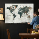 World Map Canvas Print – Framed Travel Map Wall Art for