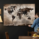 Black and White World Map Canvas Print – Framed Wall Art for by MyGreatCanvas | Canvas Wall Art Prints | Photo Prints & Wall Decor