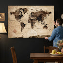 World Map Wall Art Canvas Print