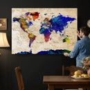Watercolor World Map Canvas Print – Framed Wall Art for by MyGreatCanvas | Canvas Wall Art Prints | Photo Prints & Wall Decor