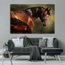 Majestic Brown Horse Wall Art Canvas Print – Framed