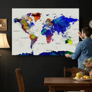 World Map Wall Art Canvas Print, Modern Decorative Framed by MyGreatCanvas | Canvas Wall Art Prints | Photo Prints & Wall Decor
