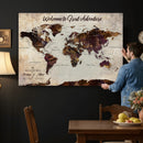 Custom Push Pin Map Wall Art Canvas Print – Personalized