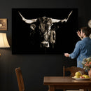 Black Bull Wall Art Canvas Print, Dark Longhorn Portrait by MyGreatCanvas | Canvas Wall Art Prints | Photo Prints & Wall Decor