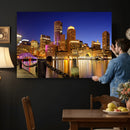 Boston Wall Art Canvas Print, Boston City Downtown Night by MyGreatCanvas | Canvas Wall Art Prints | Photo Prints & Wall Decor