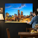 Boston Wall Art Canvas Print, Boston City Downtown Night by MyGreatCanvas | Canvas Wall Art Prints | Photo Prints & Wall Decor