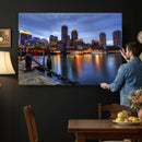 Boston Wall Art Canvas Print, Boston City Downtown Night by MyGreatCanvas | Canvas Wall Art Prints | Photo Prints & Wall Decor