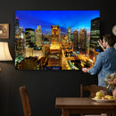Chicago Wall Art Canvas Print - Chicago City Downtown Night by MyGreatCanvas | Canvas Wall Art Prints | Photo Prints & Wall Decor