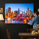 Chicago Wall Art Canvas Print, Chicago City Downtown Night by MyGreatCanvas | Canvas Wall Art Prints | Photo Prints & Wall Decor