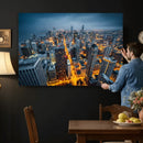 Chicago Wall Art Canvas Print - Chicago City Downtown Night by MyGreatCanvas | Canvas Wall Art Prints | Photo Prints & Wall Decor