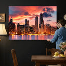 Chicago Wall Art Canvas Print - Chicago City Downtown Night by MyGreatCanvas | Canvas Wall Art Prints | Photo Prints & Wall Decor