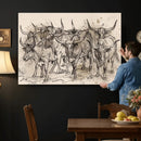 Abstract Cow Longhorn Wall Art Canvas Print for Cabin Decor by MyGreatCanvas | Canvas Wall Art Prints | Photo Prints & Wall Decor