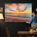 Sunset Beach Wall Art Canvas Print – Soft Coastal by MyGreatCanvas | Canvas Wall Art Prints | Photo Prints & Wall Decor