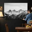 Black and White Mountain Wall Art Canvas Print, Snowy Alpine by MyGreatCanvas | Canvas Wall Art Prints | Photo Prints & Wall Decor