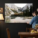 Lake Braies Alpine Landscape Wall Art Canvas Print, by MyGreatCanvas | Canvas Wall Art Prints | Photo Prints & Wall Decor