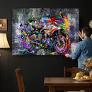 Graffiti Motorcycle Wall Art Canvas Print, Urban Street Art by MyGreatCanvas | Canvas Wall Art Prints | Photo Prints & Wall Decor