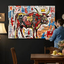 Texas Bull Wall Art Canvas Print, Abstract Graffiti Bull by MyGreatCanvas | Canvas Wall Art Prints | Photo Prints & Wall Decor