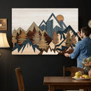 Wood Style Mountain Wall Art Canvas Print, Layered Wood by MyGreatCanvas | Canvas Wall Art Prints | Photo Prints & Wall Decor