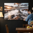 Rocky Coast Ocean Sunset Wall Art Canvas Print, Dramatic by MyGreatCanvas | Canvas Wall Art Prints | Photo Prints & Wall Decor