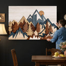 Layered Wooden Mountain Wall Art Canvas Print, Modern Rustic by MyGreatCanvas | Canvas Wall Art Prints | Photo Prints & Wall Decor