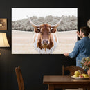 Texas Longhorn Bull Wall Art Canvas Print, Rustic Western by MyGreatCanvas | Canvas Wall Art Prints | Photo Prints & Wall Decor