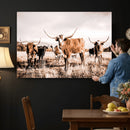 Texas Longhorn Cattle Wall Art Canvas Print, Sepia Western by MyGreatCanvas | Canvas Wall Art Prints | Photo Prints & Wall Decor