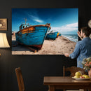 Coastal Fishing Boats Wall Art Canvas Print, Sunset Beach by MyGreatCanvas | Canvas Wall Art Prints | Photo Prints & Wall Decor